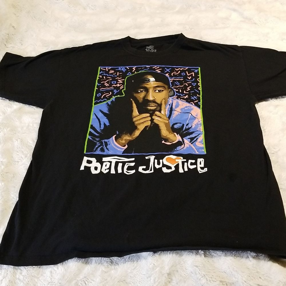 Tupac Poetic Justice Black Tshirt Size Large
